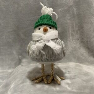 Target Wondershop Juniper Bird Figurine 2018 Grey Sweater Green Hat White